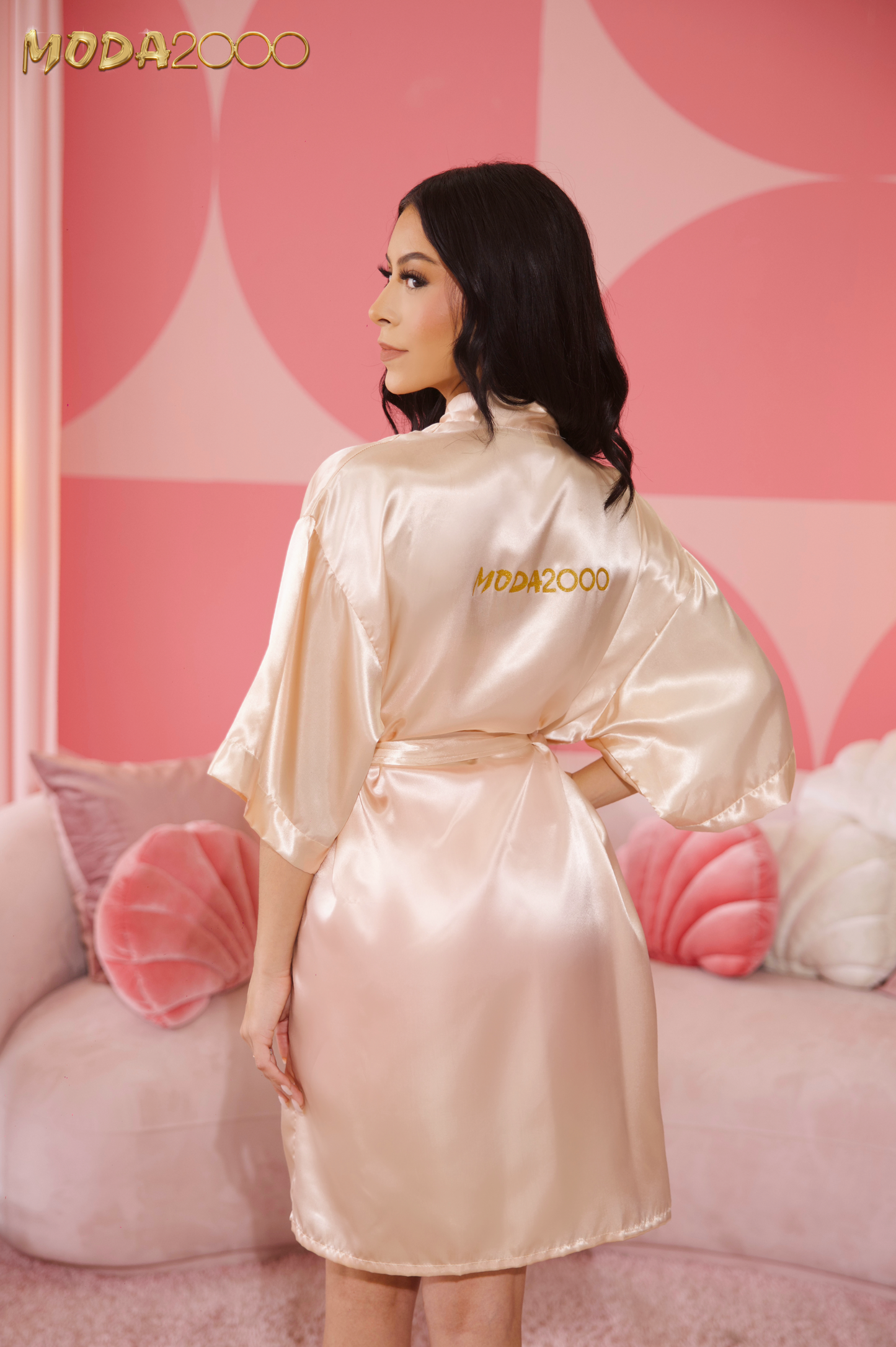 M2K Satin Champagne Robe