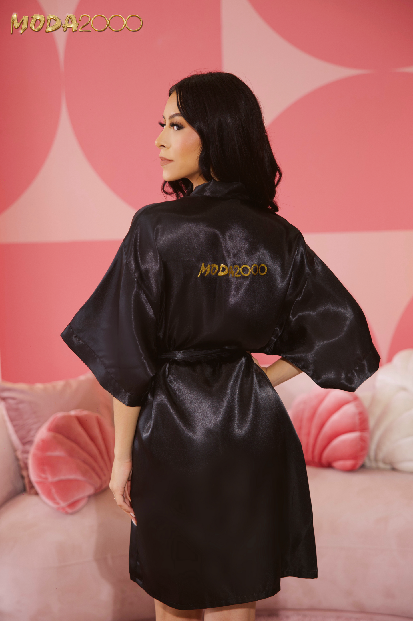 M2K Satin Black Robe