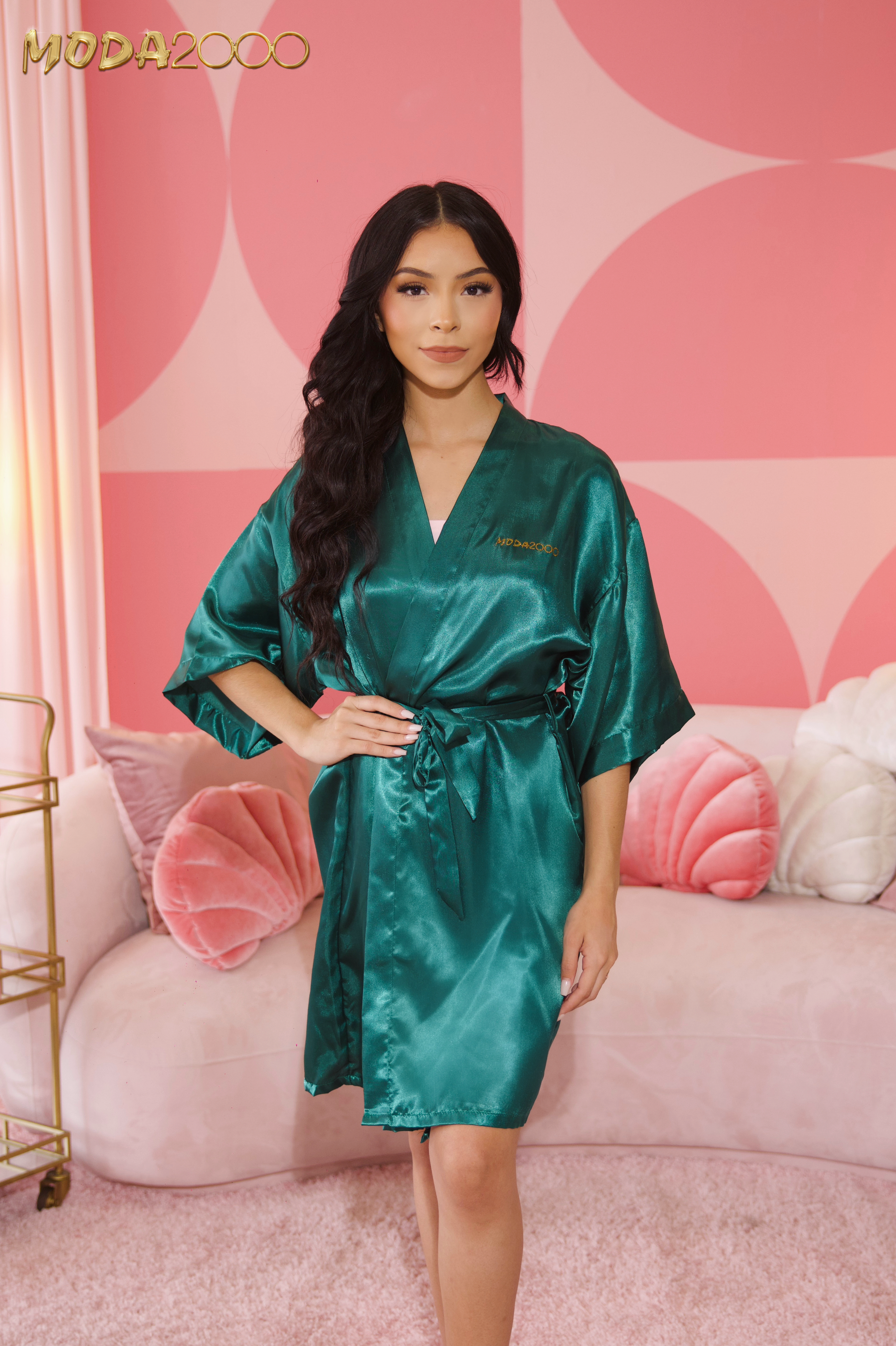 M2K Satin Emerald Green Robe – planningmyquince
