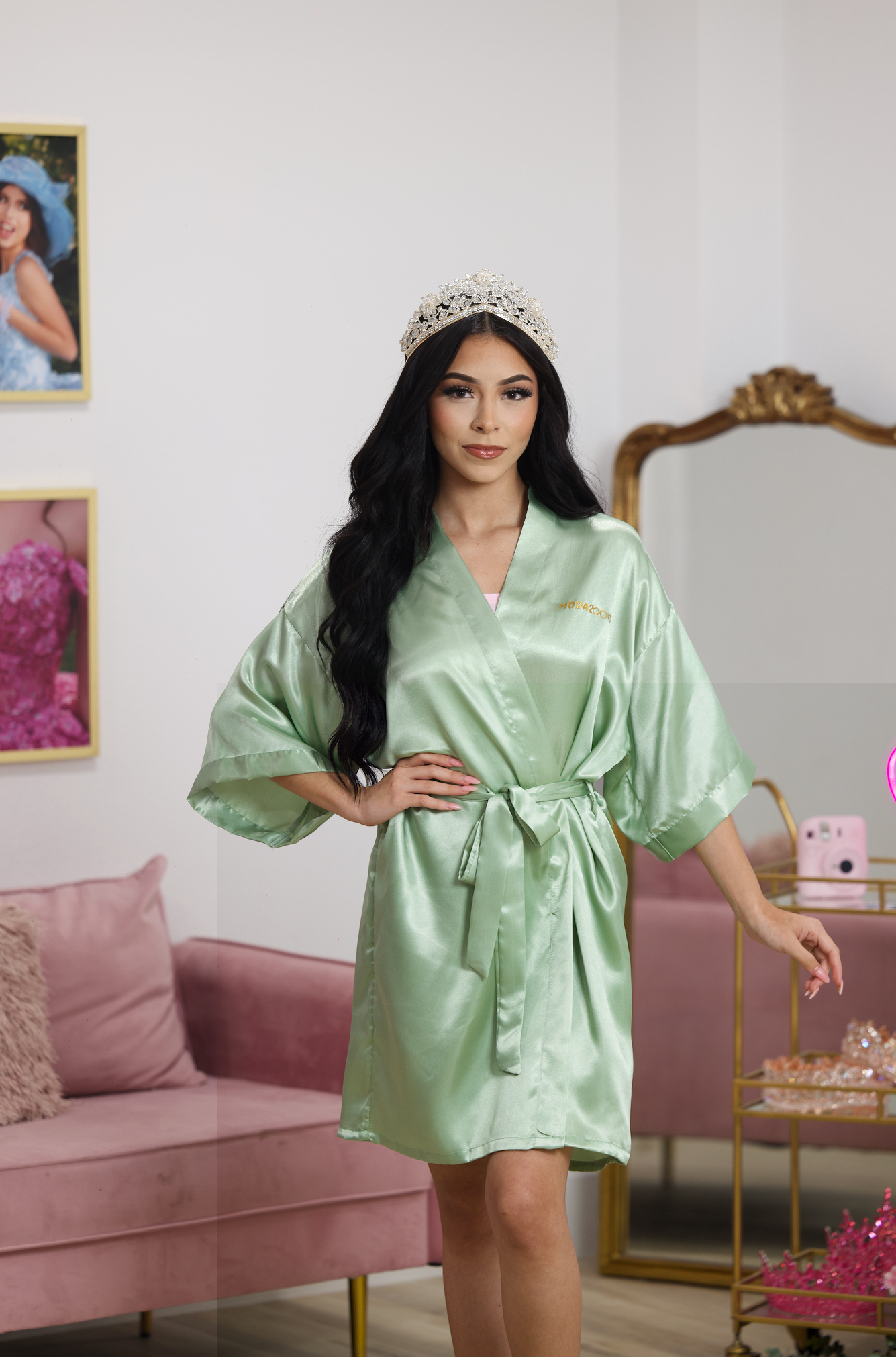 M2K Satin Sage Robe